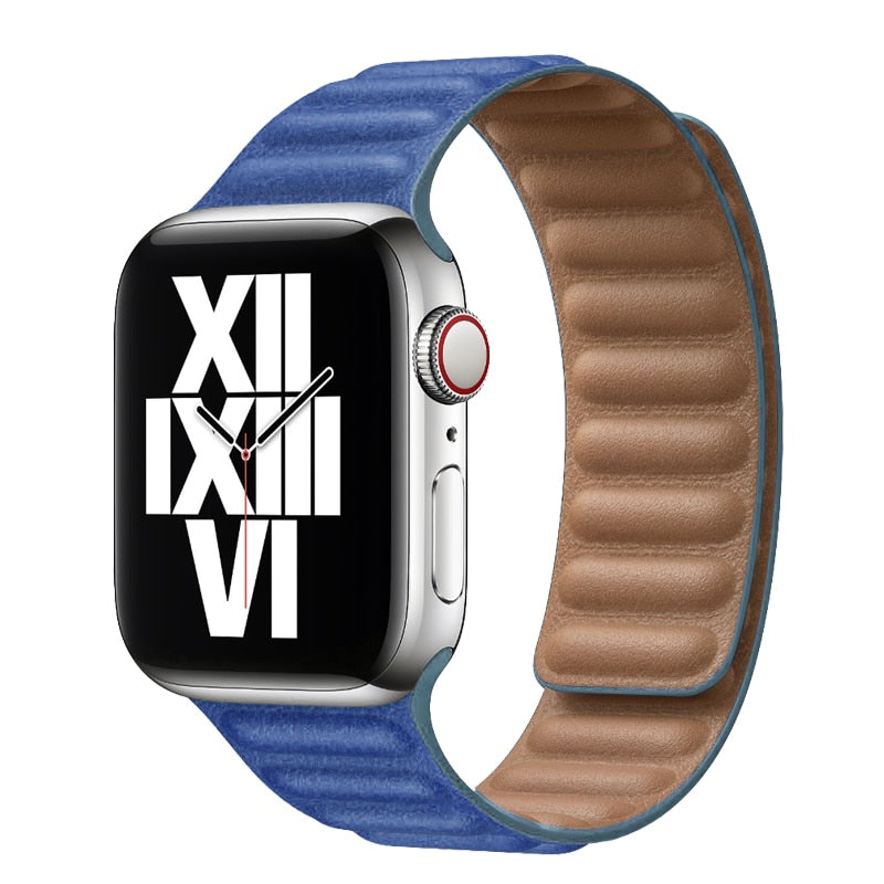 Magnetic Leather Loop Strap for Apple Watch Ultara 49mm, 8, 7, 6, SE, 5, 4