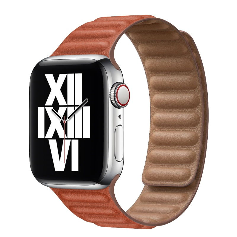 Magnetic Leather Loop Strap for Apple Watch Ultara 49mm, 8, 7, 6, SE, 5, 4