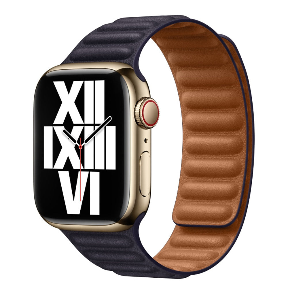 Magnetic Leather Loop  Strap for Apple Watch Ultara 49mm, 8, 7, 6, SE, 5, 4