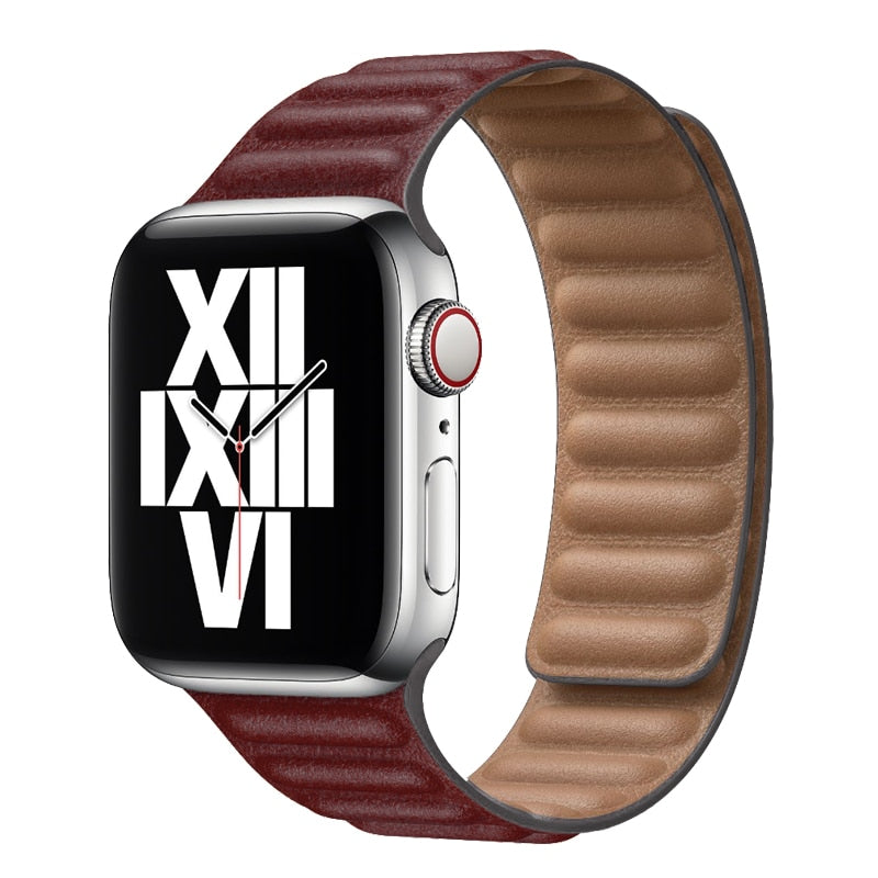 Magnetic Leather Loop  Strap for Apple Watch Ultara 49mm, 8, 7, 6, SE, 5, 4