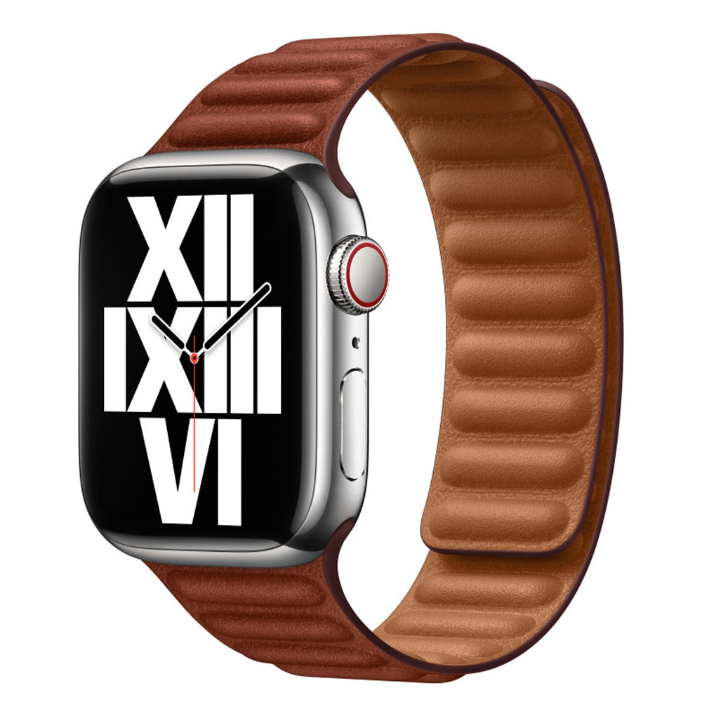Magnetic Leather Loop  Strap for Apple Watch Ultara 49mm, 8, 7, 6, SE, 5, 4