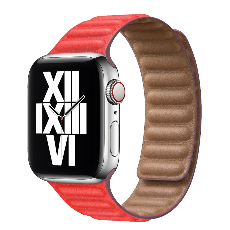 Magnetic Leather Loop  Strap for Apple Watch Ultara 49mm, 8, 7, 6, SE, 5, 4