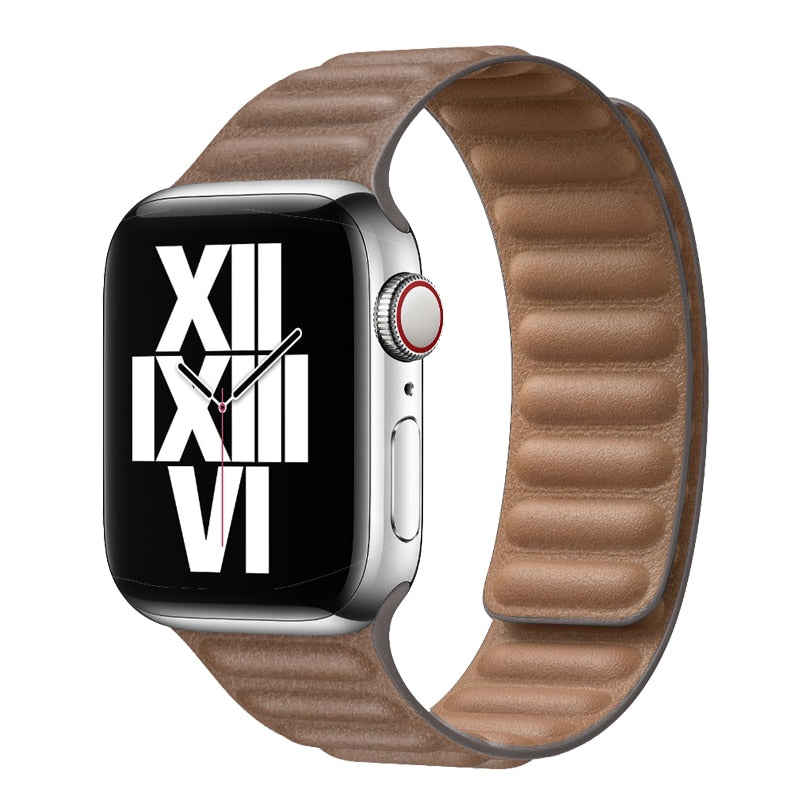 Magnetic Leather Loop  Strap for Apple Watch Ultara 49mm, 8, 7, 6, SE, 5, 4