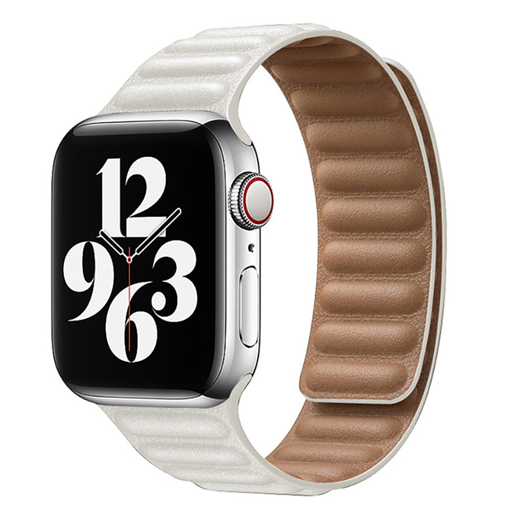 Magnetic Leather Loop  Strap for Apple Watch Ultara 49mm, 8, 7, 6, SE, 5, 4