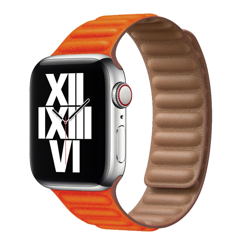 Magnetic Leather Loop  Strap for Apple Watch Ultara 49mm, 8, 7, 6, SE, 5, 4