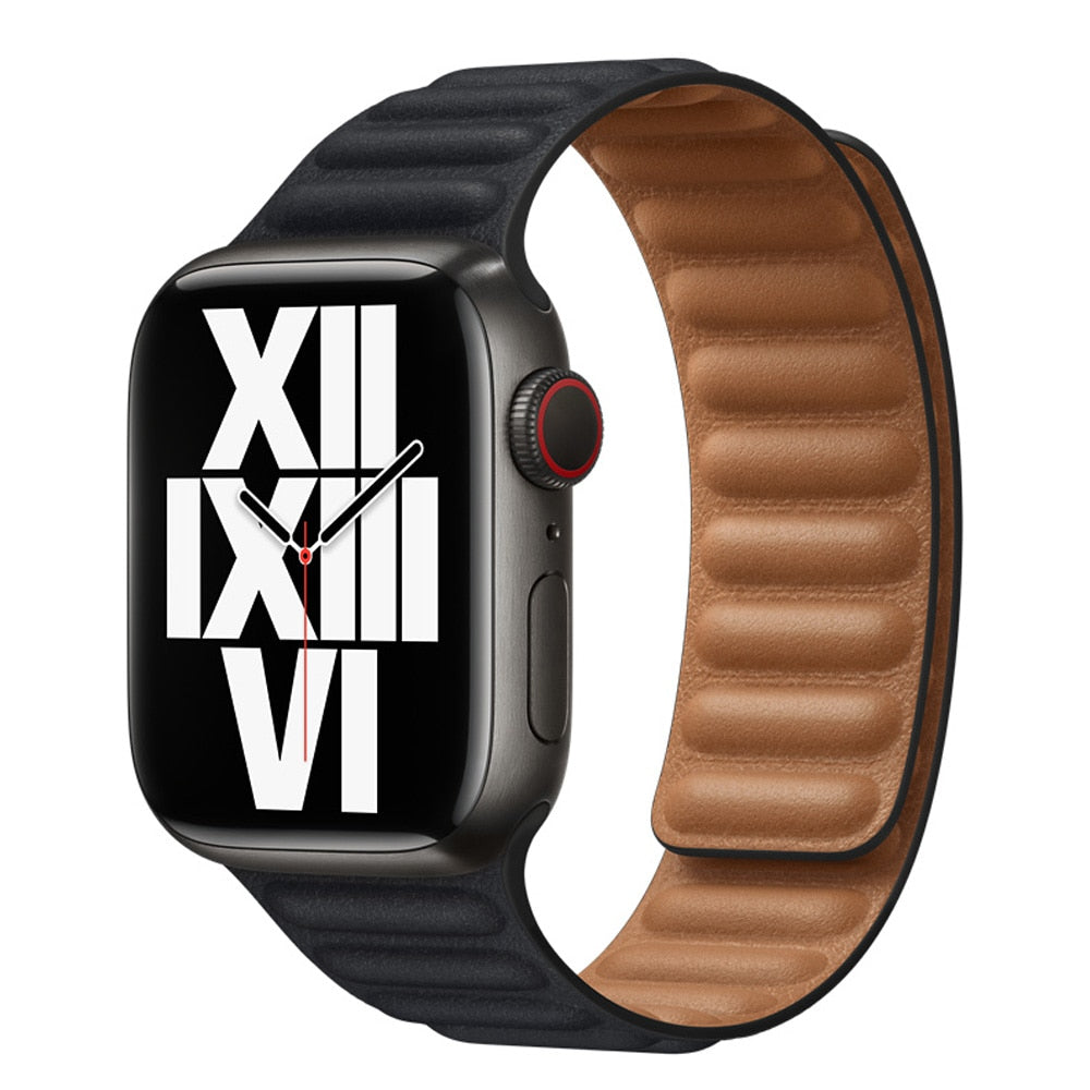 Magnetic Leather Loop  Strap for Apple Watch Ultara 49mm, 8, 7, 6, SE, 5, 4
